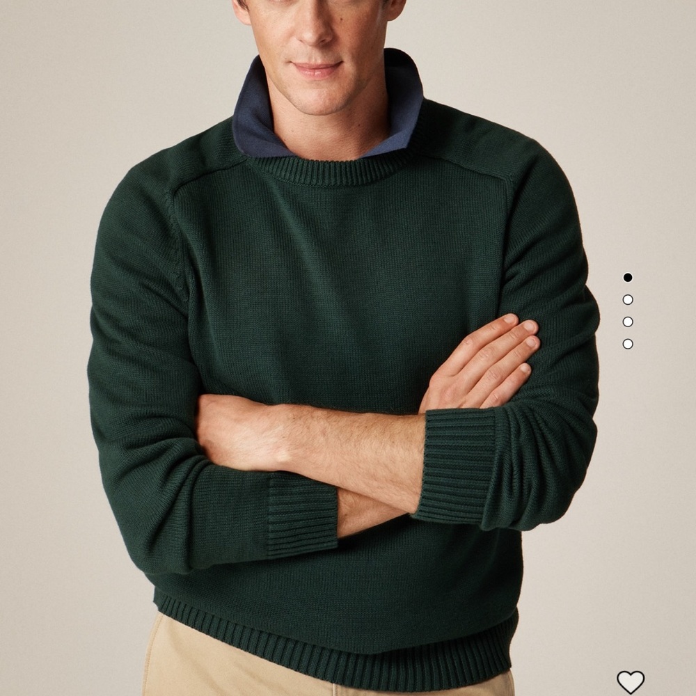 J.Crew Mens Heritage Cotton Green Sweater